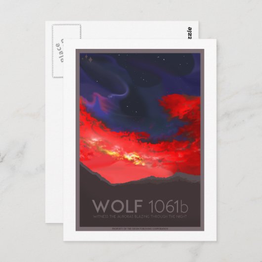 Carte postale Voyage spatial - Wolf 1061b (Devant / Derrière)