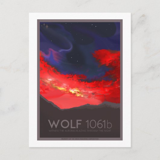 Carte postale Voyage spatial - Wolf 1061b (Devant)
