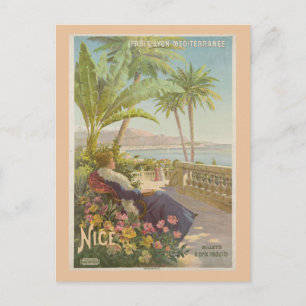 Carte Postale Voyage sur la Côte d'Azur Nice France Vintage
