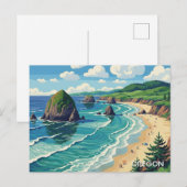 Carte Postale Voyage sur la côte de l'Oregon (Devant / Derrière)