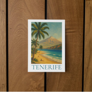 Carte Postale Voyage sur la plage vintage de l'île Canarie de Te