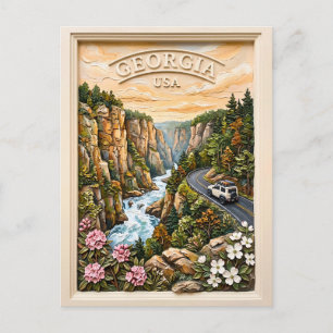 Carte Postale Voyage sur la route de Géorgie aux États-Unis Text