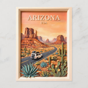 Carte Postale Voyage sur la route de l'Arizona Monument Valley D