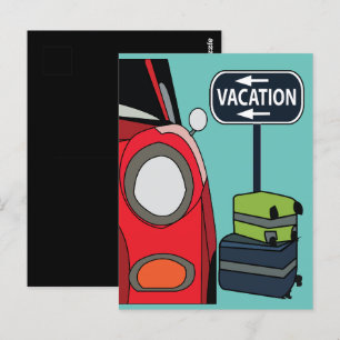 Carte Postale Voyage sur la route de vacances