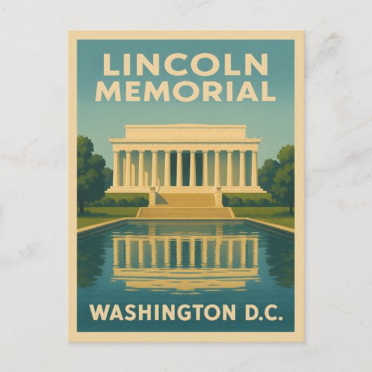 Carte Postale Voyage sur mesure Lincoln Memorial Washington DC (Devant)