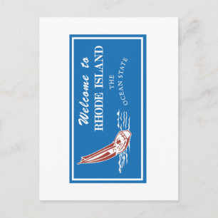 Carte Postale Voyage sur Rhode Island - USA Road Sign