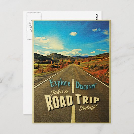 Carte Postale Voyage sur route (Devant / Derrière)