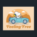 Carte Postale Voyage sur route | Arachides se sentent libres<br><div class="desc">Découvrez ce design super mignon de cacahuètes avec Snoopy et Woodstock.</div>