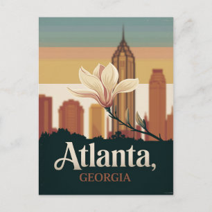 Carte Postale Voyage symbolique de la fleur de coton à Atlanta G