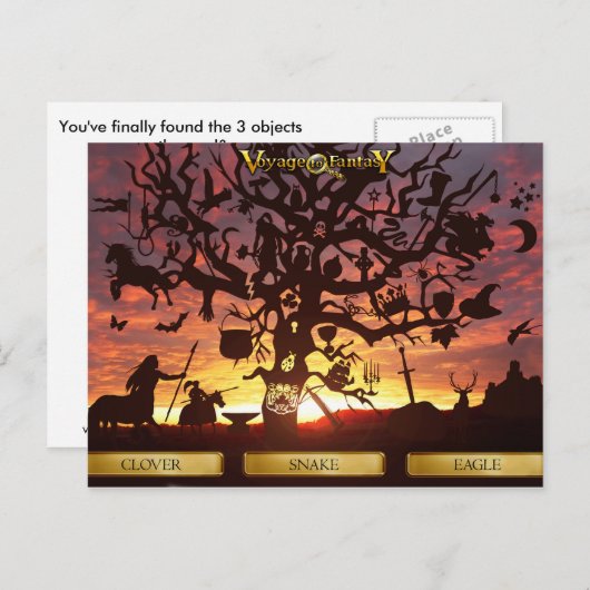 Carte postale Voyage vers l'Imaginaire - Brocelian (Devant / Derrière)