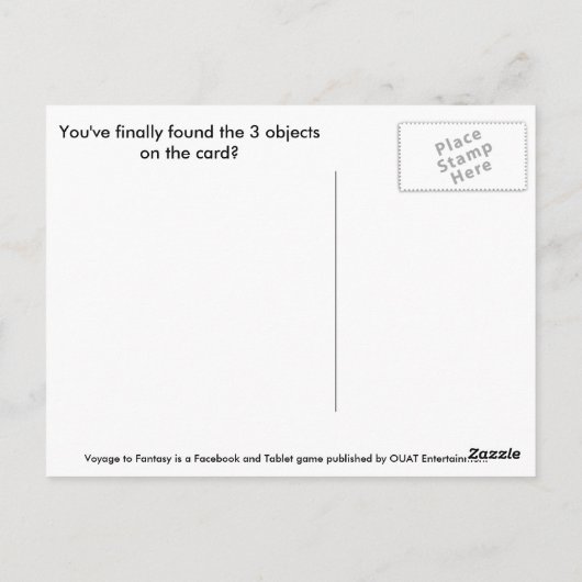 Carte postale Voyage vers l'Imaginaire - Brocelian (Dos)