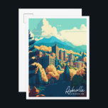 Carte Postale Voyage vintage Asheville North Carolina<br><div class="desc">Illustration du lieu de voyage vintage Asheville North Carolina</div>