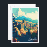 Carte Postale Voyage vintage Asheville North Carolina<br><div class="desc">Illustration du lieu de voyage vintage Asheville North Carolina</div>