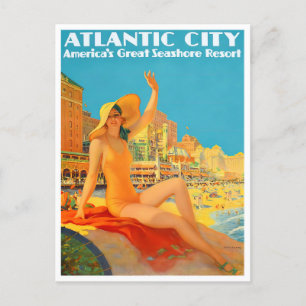 Carte postale voyage vintage Atlantic City