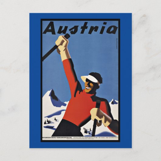Carte Postale Voyage Vintage Autriche Ski (Devant)