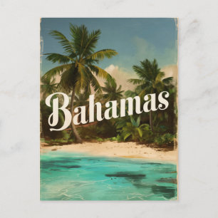 Carte Postale Voyage vintage Bahamas