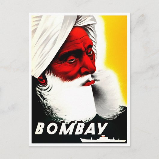 Carte postale voyage vintage Bombay India (Devant)