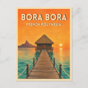 Carte Postale Voyage Vintage Bora Bora Polynésie française Couch