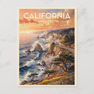Carte Postale Voyage Vintage Californie États-Unis