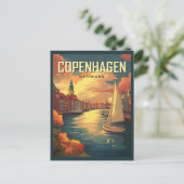 Carte Postale Voyage vintage Copenhague Danemark (Debout devant)