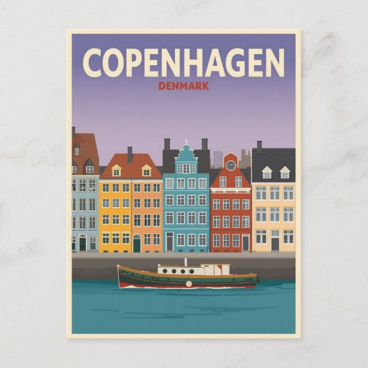 Carte Postale Voyage vintage Copenhague Danemark (Devant)