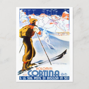 Carte Postale Voyage vintage Cortina Italie