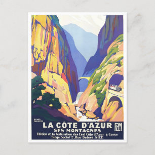 Carte Postale Voyage vintage Côte d'Azur France