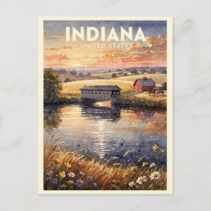 Carte Postale Voyage vintage dans l'Indiana États-Unis
