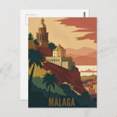 Carte Postale Voyage vintage de Malaga Espagne (Devant / Derrière)