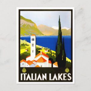 Carte Postale Voyage vintage des lacs italiens
