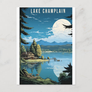Carte Postale Voyage vintage du lac Champlain
