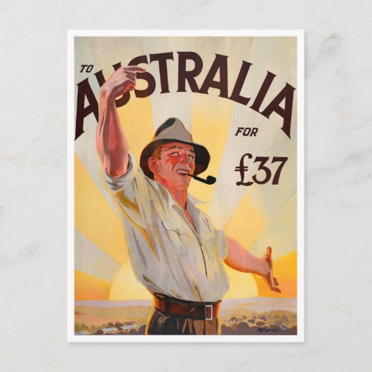 Carte Postale Voyage vintage en Australie (Devant)