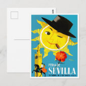 Carte Postale Voyage vintage Feria de Sevilla 1965 (Devant / Derrière)