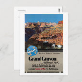 Carte Postale Voyage Vintage Grand Canyon (Devant / Derrière)