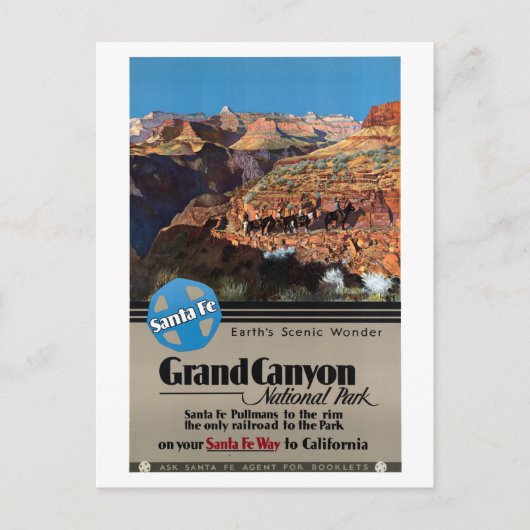 Carte Postale Voyage Vintage Grand Canyon (Devant)
