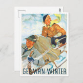 Carte postale voyage vintage hiver allemand (Devant / Derrière)
