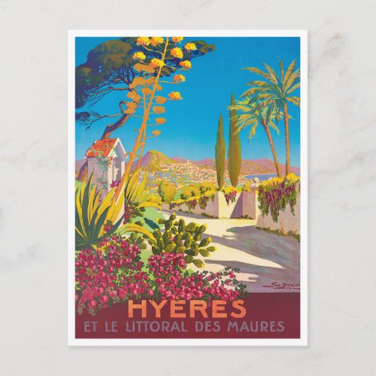 Carte Postale Voyage vintage Hyères France (Devant)