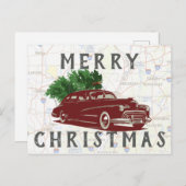 Carte Postale Voyage vintage Joyeux Noël (Devant / Derrière)