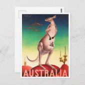 Carte Postale Voyage vintage Kangaroo Australie (Devant / Derrière)