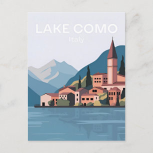 Carte Postale voyage vintage Lago di Como Italie Lombardia Lac