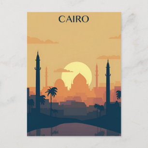 Carte Postale voyage vintage Le Caire Egypte Pyramides & Sphinx 