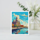 Carte Postale Voyage vintage Liverpool Angleterre (Debout devant)