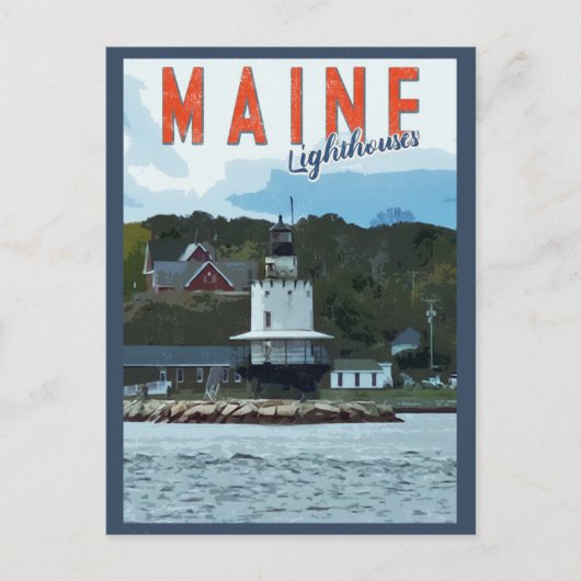 Carte Postale Voyage vintage Maine Coast Lighthouse (Devant)