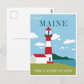 Carte Postale Voyage vintage Maine Coast Lighthouse (Devant / Derrière)