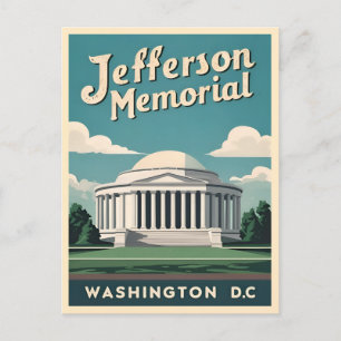 Carte Postale Voyage Vintage Mémorial Jefferson Washington DC