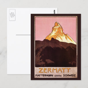 Carte Postale Voyage vintage, Mont Matterhorn, Suisse