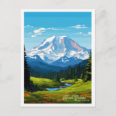 Carte Postale Voyage vintage Mount Rainier Washington USA (Devant)