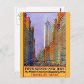 Carte postale voyage vintage New York (Devant / Derrière)