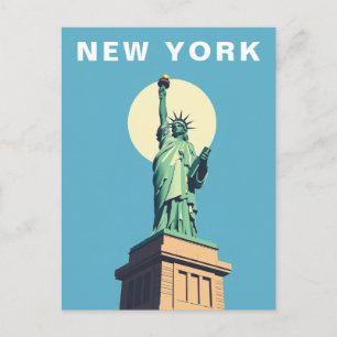 Carte Postale Voyage Vintage New York City Statue de la Liberté