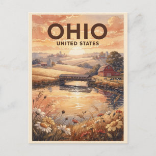 Carte Postale Voyage Vintage Ohio États-Unis